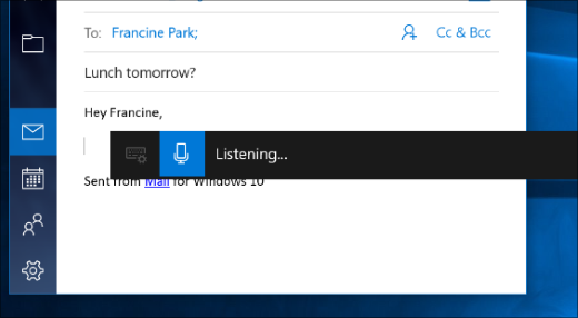 Dictation, speak instead of type