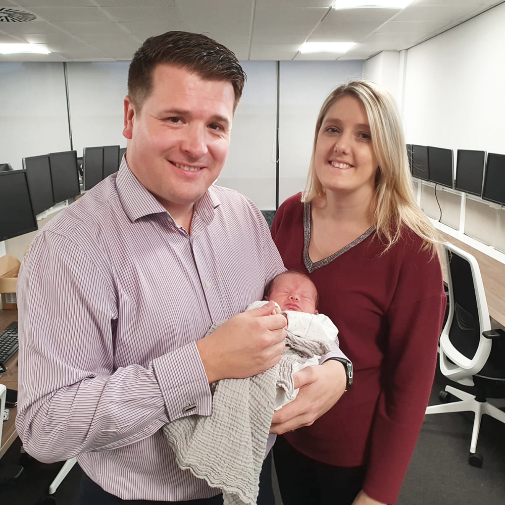 Sam Drinkall and Partner and baby Henry visit The One Point