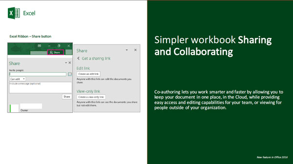 The One Point Excel 2016 tips and tricks easy share