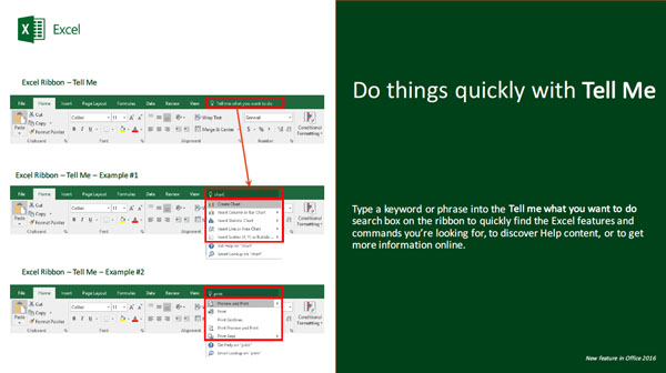 The One Point Excel 2016 tips and tricks tell me
